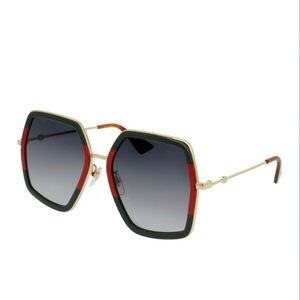 🔥GUCCI🔥 Green and Red Octagon Sunglasses